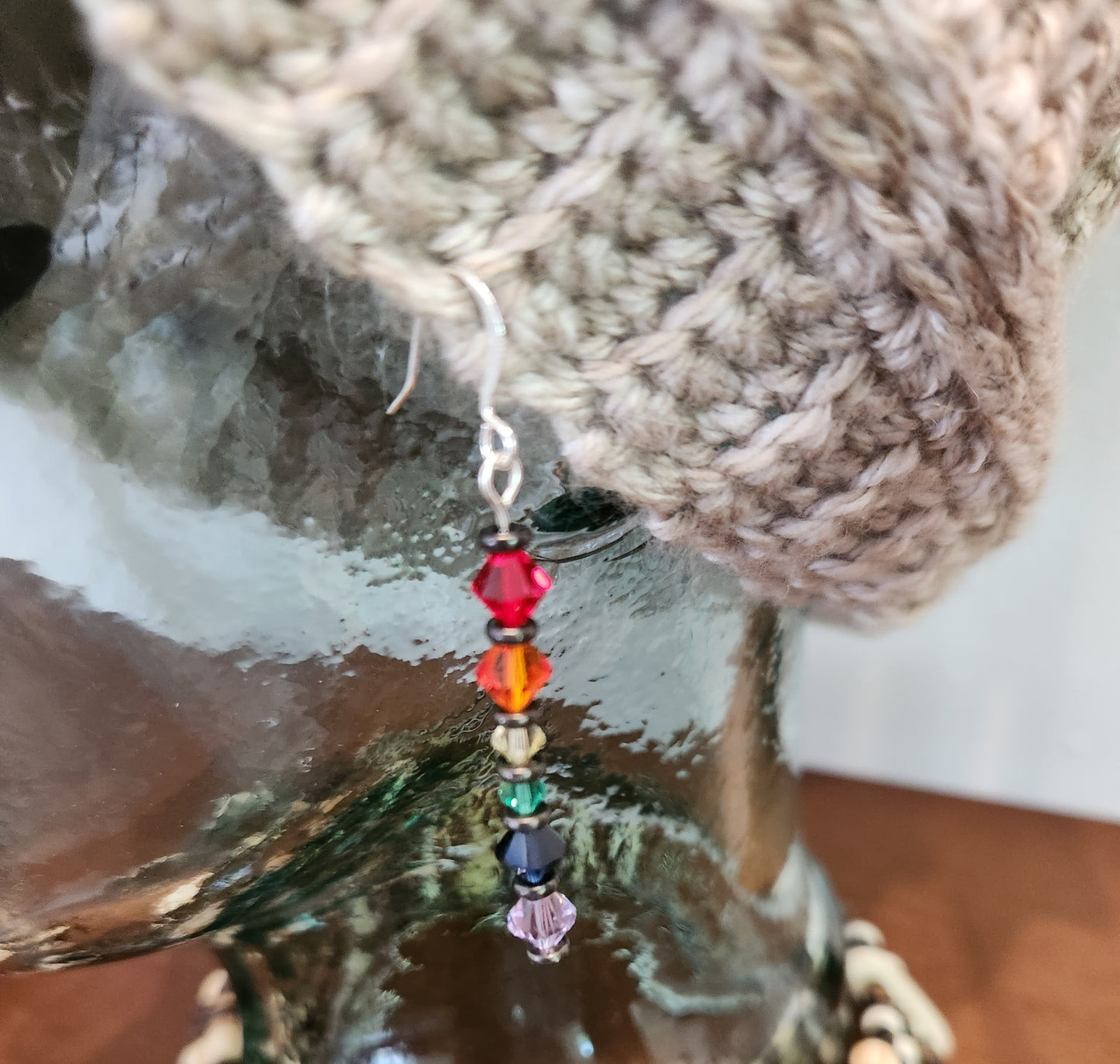 Rainbow earrings - crystal and hematite