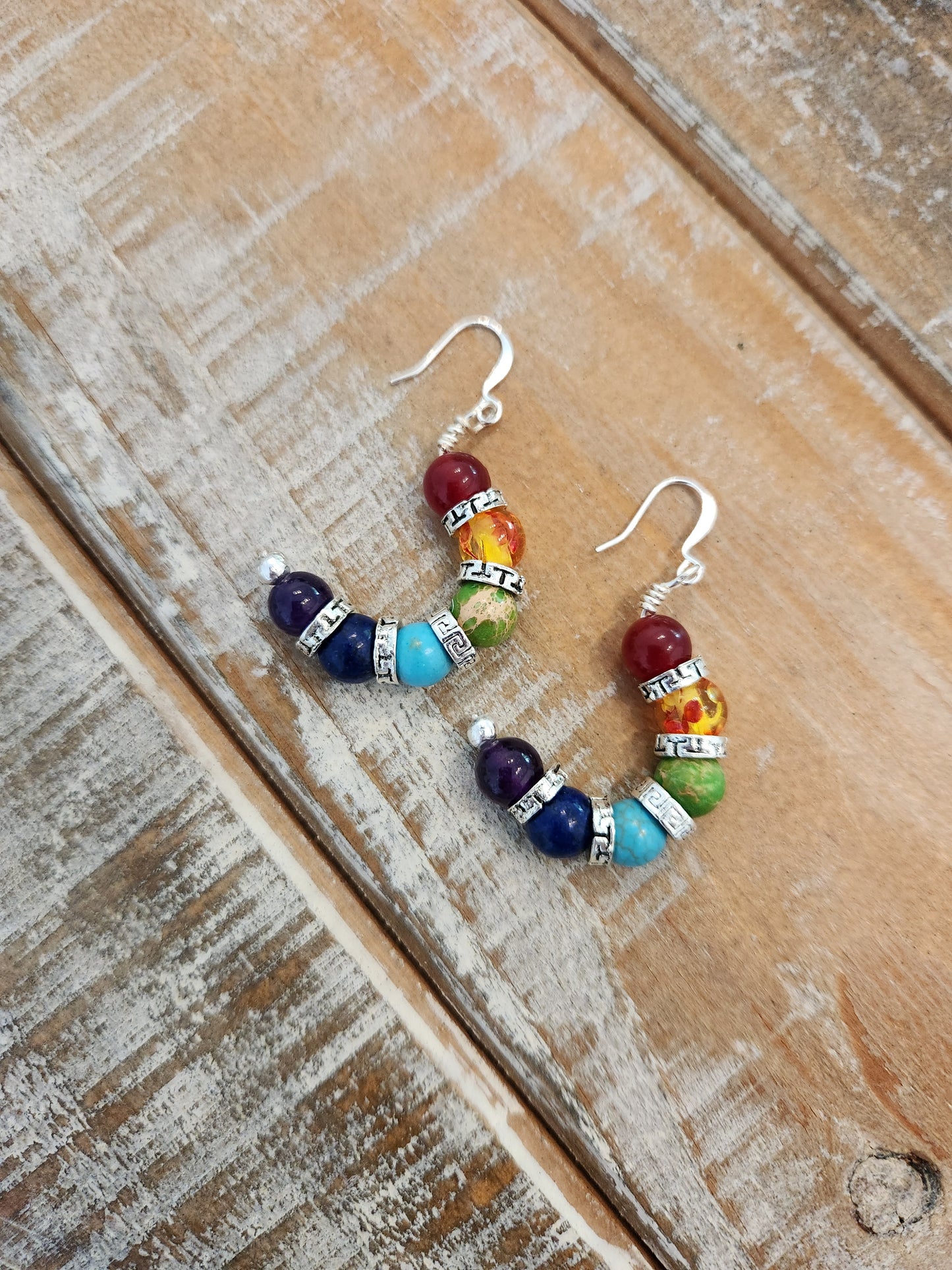 Rainbow earrings -hoop