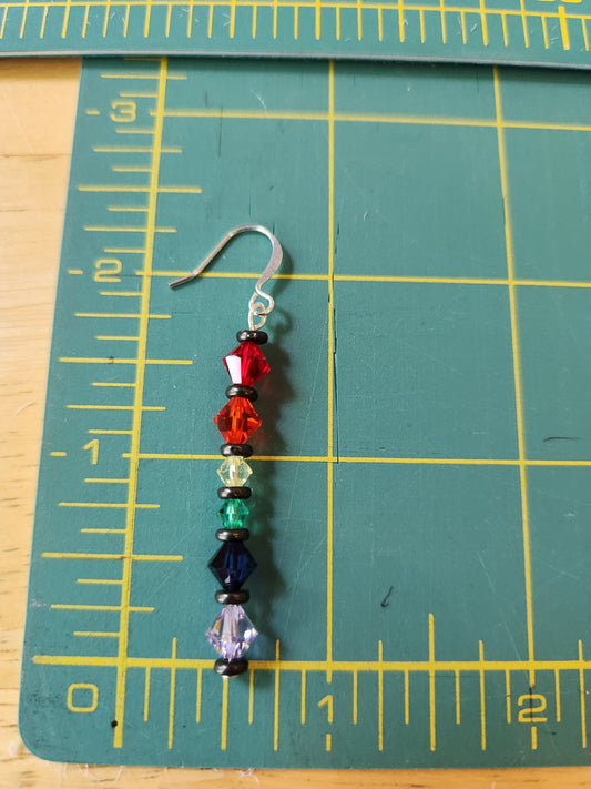Rainbow earrings - crystal and hematite