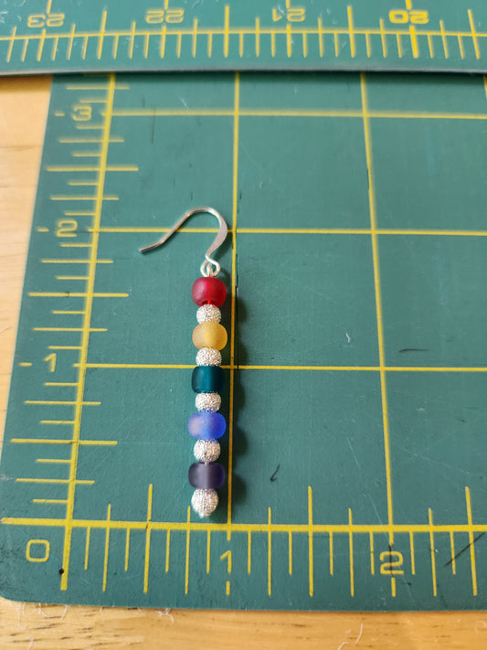 Rainbow earrings - frosted glass