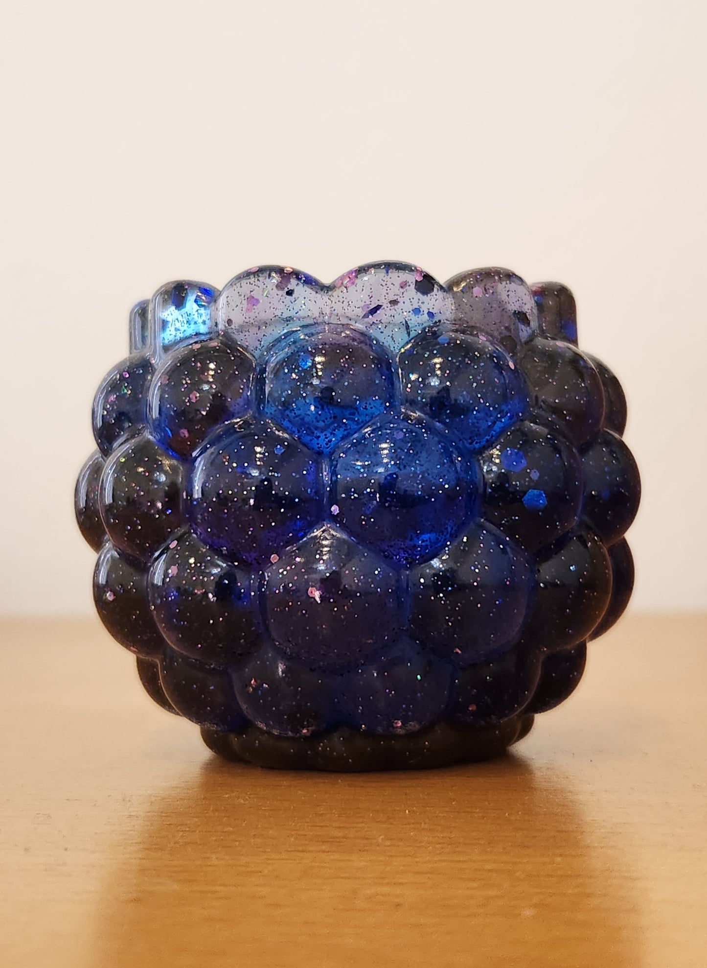 Resin Candle holder - sparkly purple