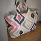 The wide tote - pink and black