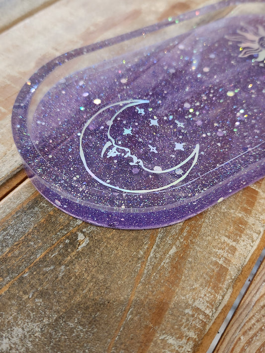 Resin tray - sparkly purple