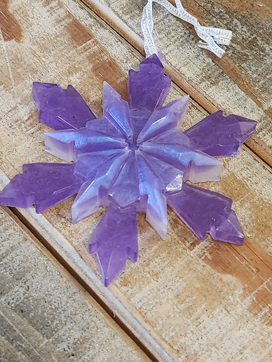Resin ornament - large snowflake - Purple shimmer