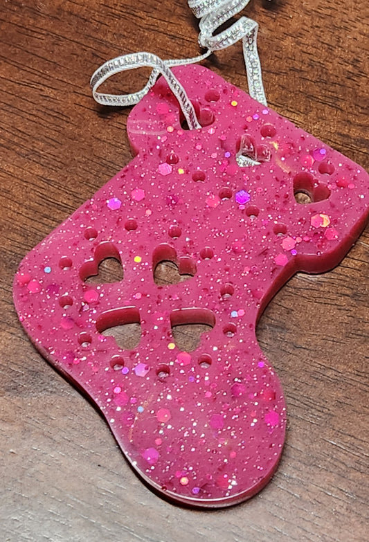 Resin ornament - Red Christmas Stocking