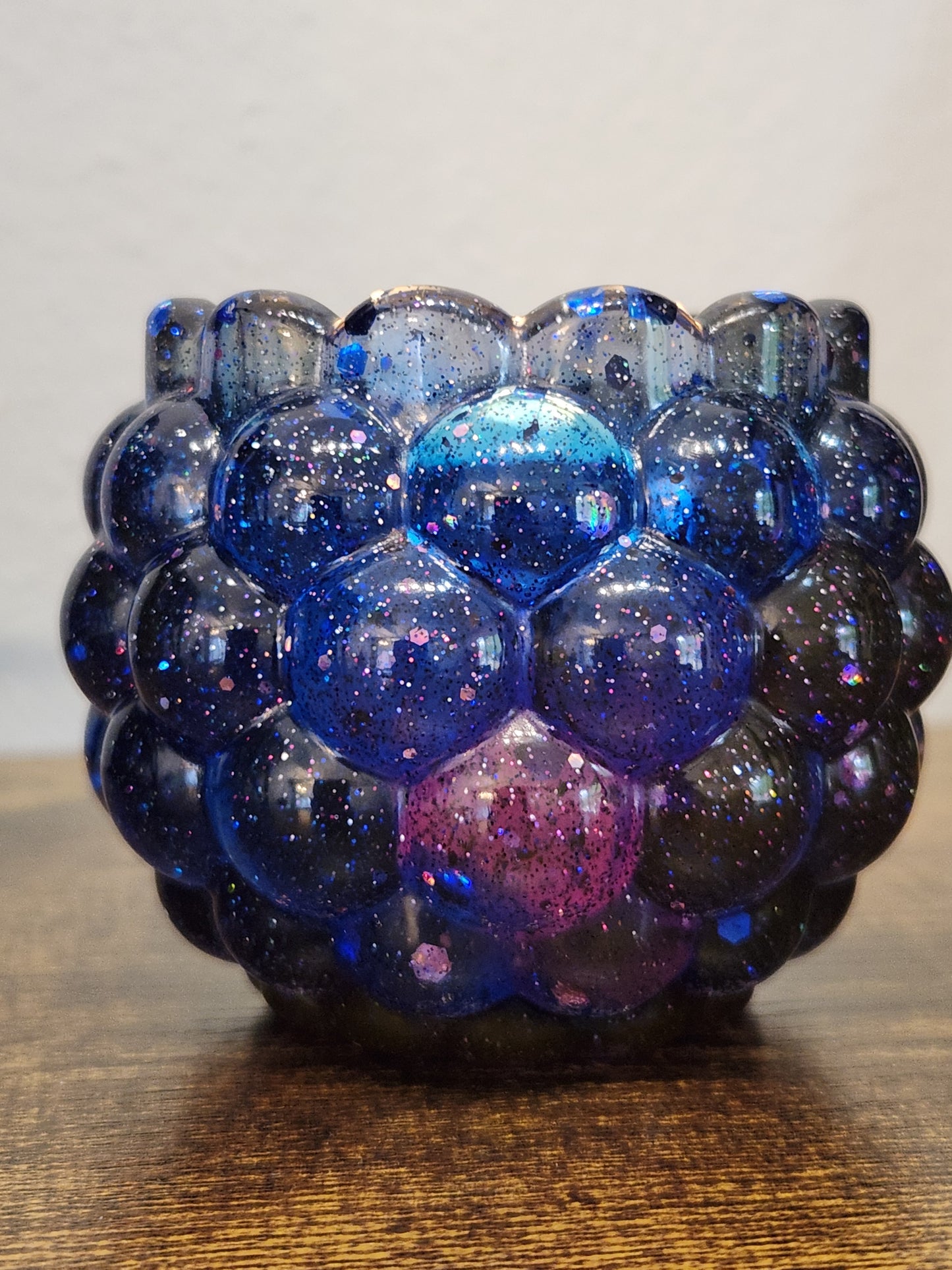 Resin Candle holder - sparkly purple