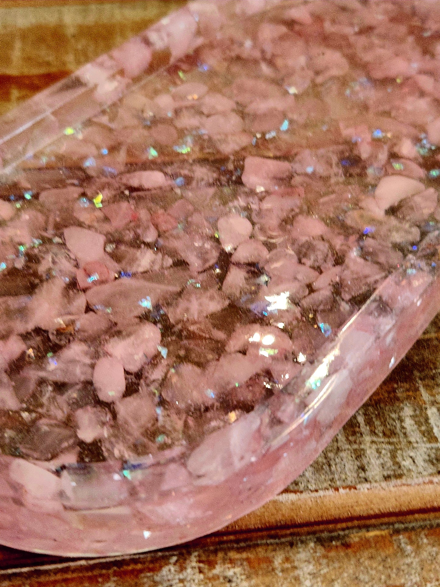 Rose quartz Resin tray