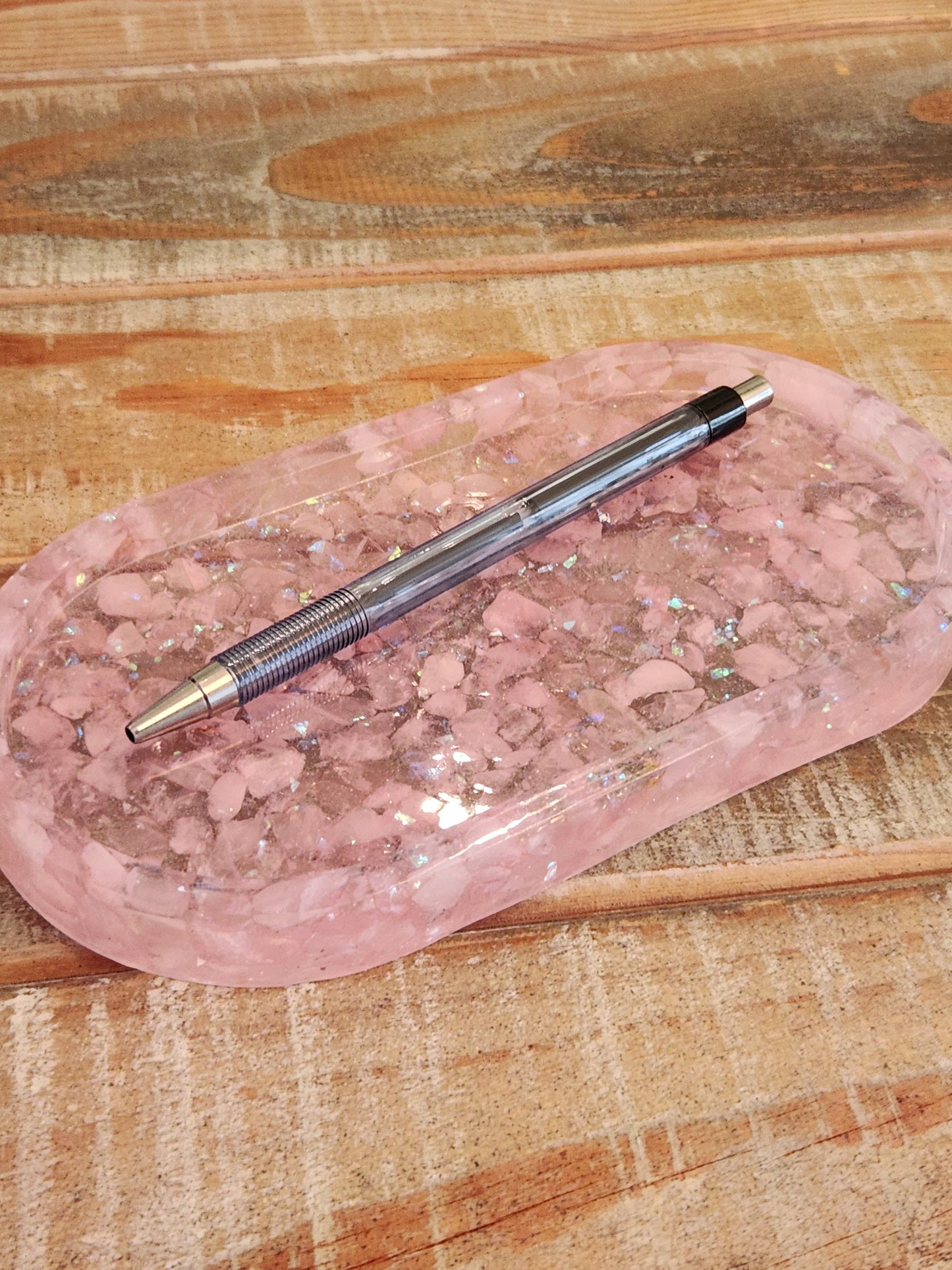 Rose quartz Resin tray