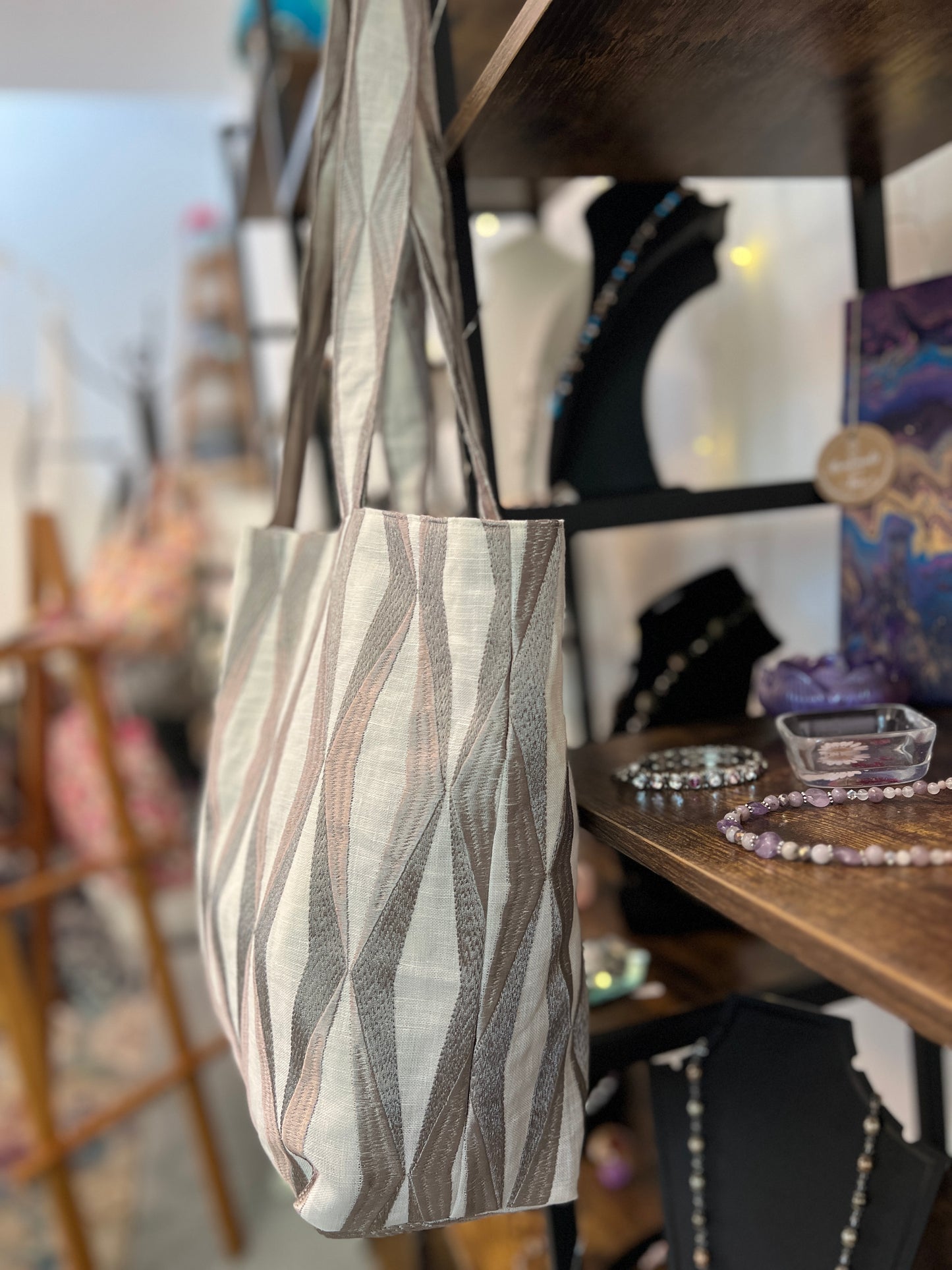 Designer fabric tote bag