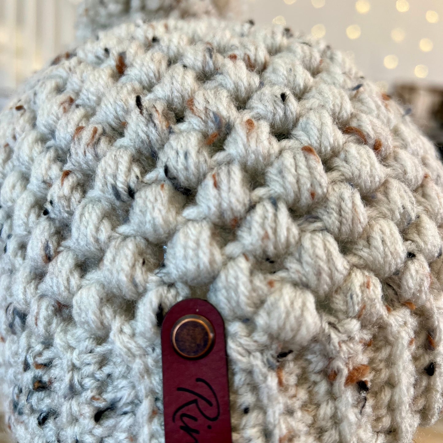 Oatmeal fleck pom pom beanie