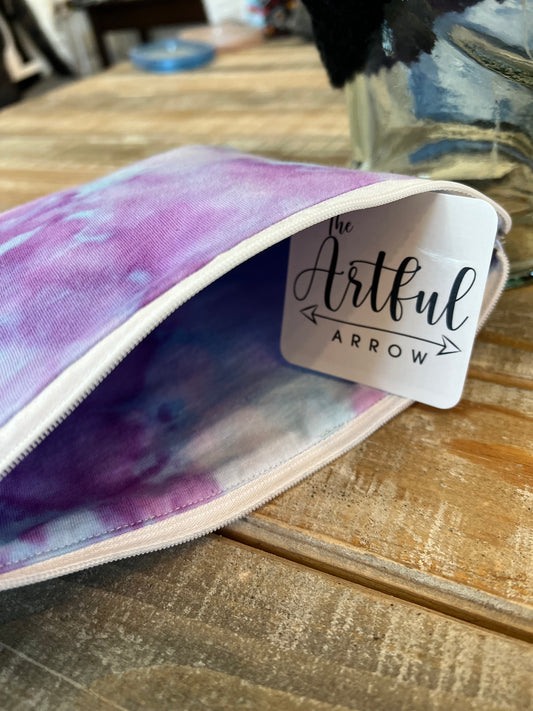 Upcycled Tie-dye pouch - Purple and Blue