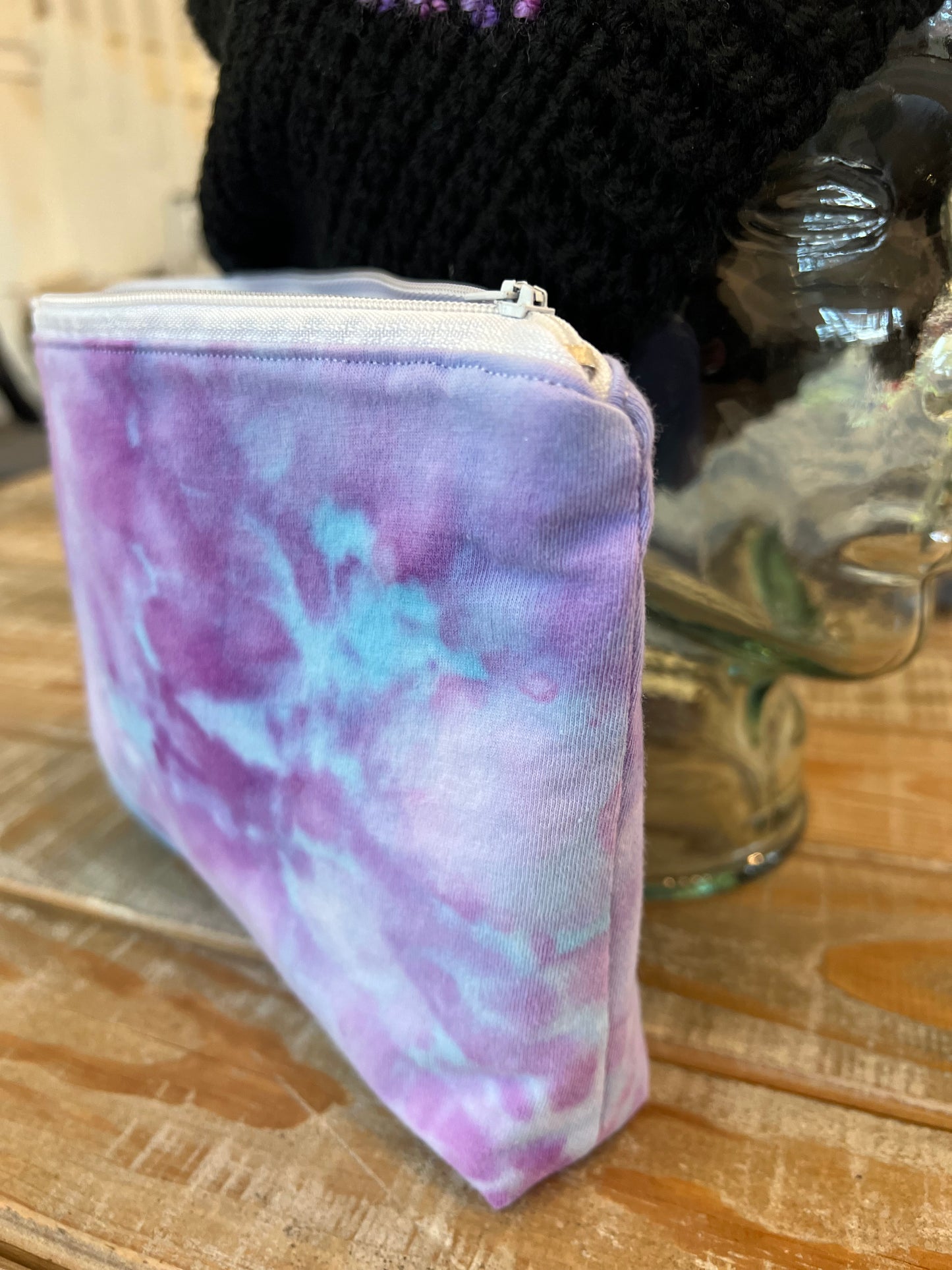 Upcycled Tie-dye pouch - Purple and Blue