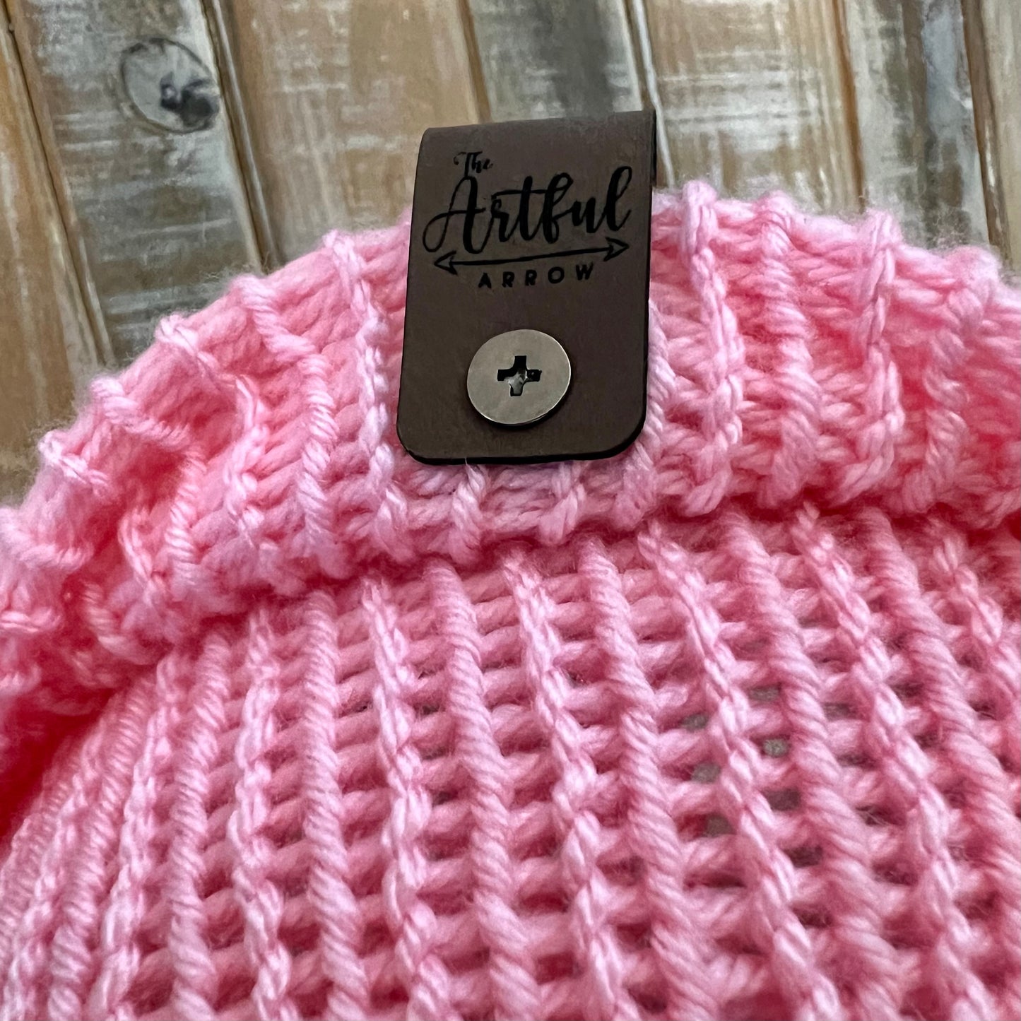 Pink Double Knit Hat w/Pom Pom