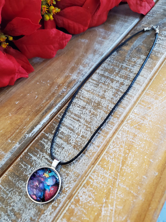 Alcohol ink pendant - Dreams (comes with cord)