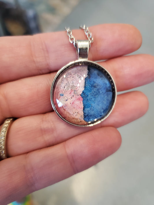 Alcohol ink pendant - Halfway there (comes with chain)