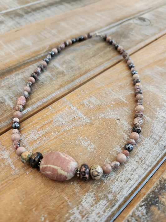 Dusty rose necklace - 17"