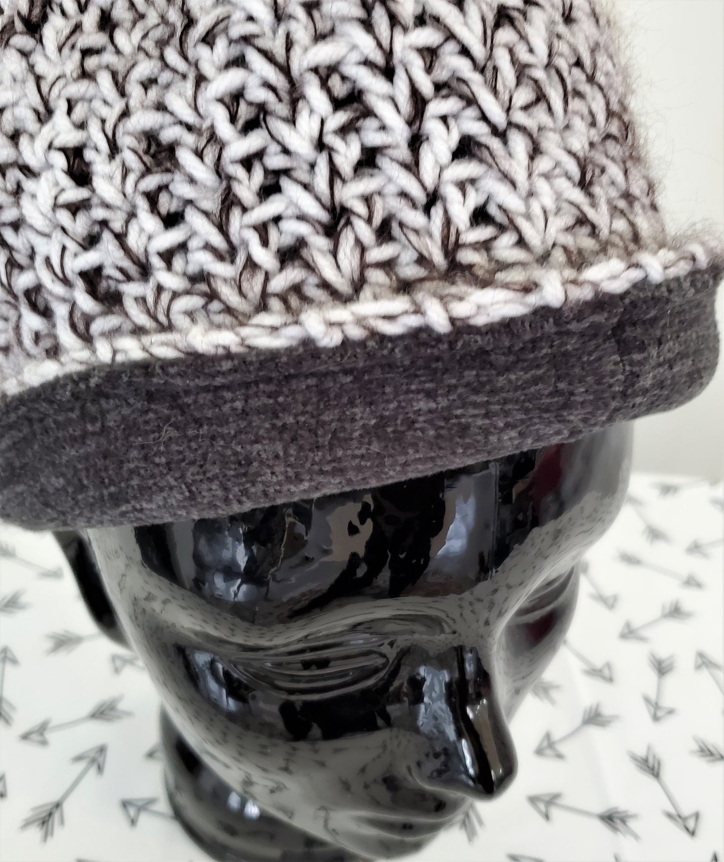 Fleece lined wool and silk ski hat
