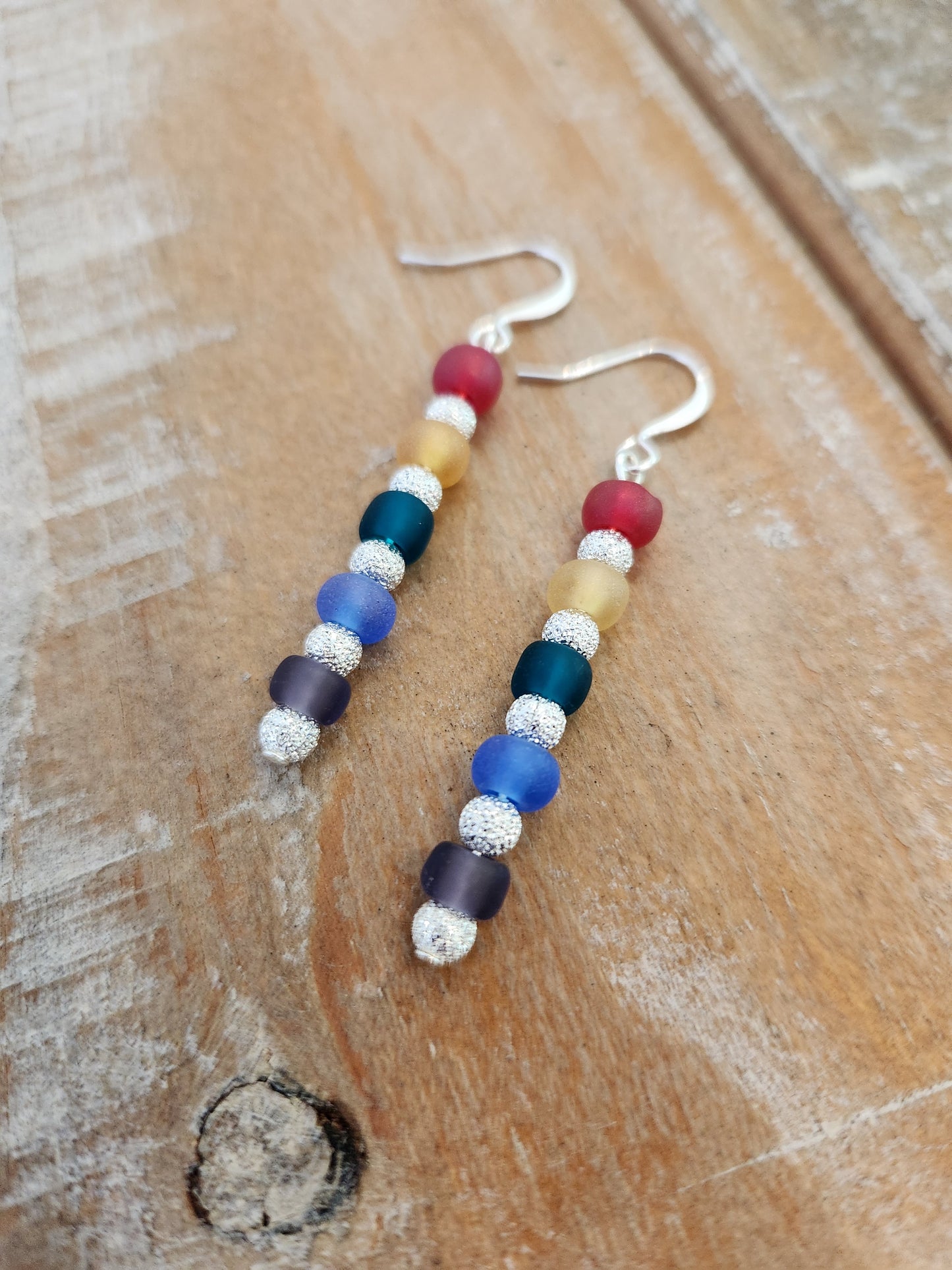 Rainbow earrings - frosted glass