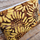 Batik sunflowers zipper pouch