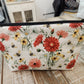 Red and yellow daisies with bees zipper pouch