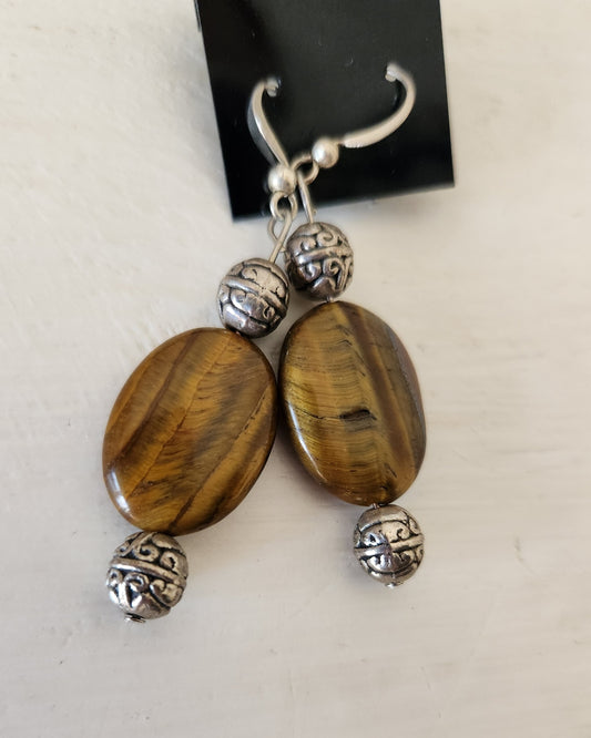 Tiger's-eye earrings