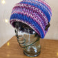 Knit Hat - Blue/Purple Stripes