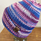 Knit Hat - Blue/Purple Stripes