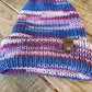 Knit Hat - Blue/Purple Stripes