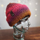 Knit Hat - Hot pink, purple and gold