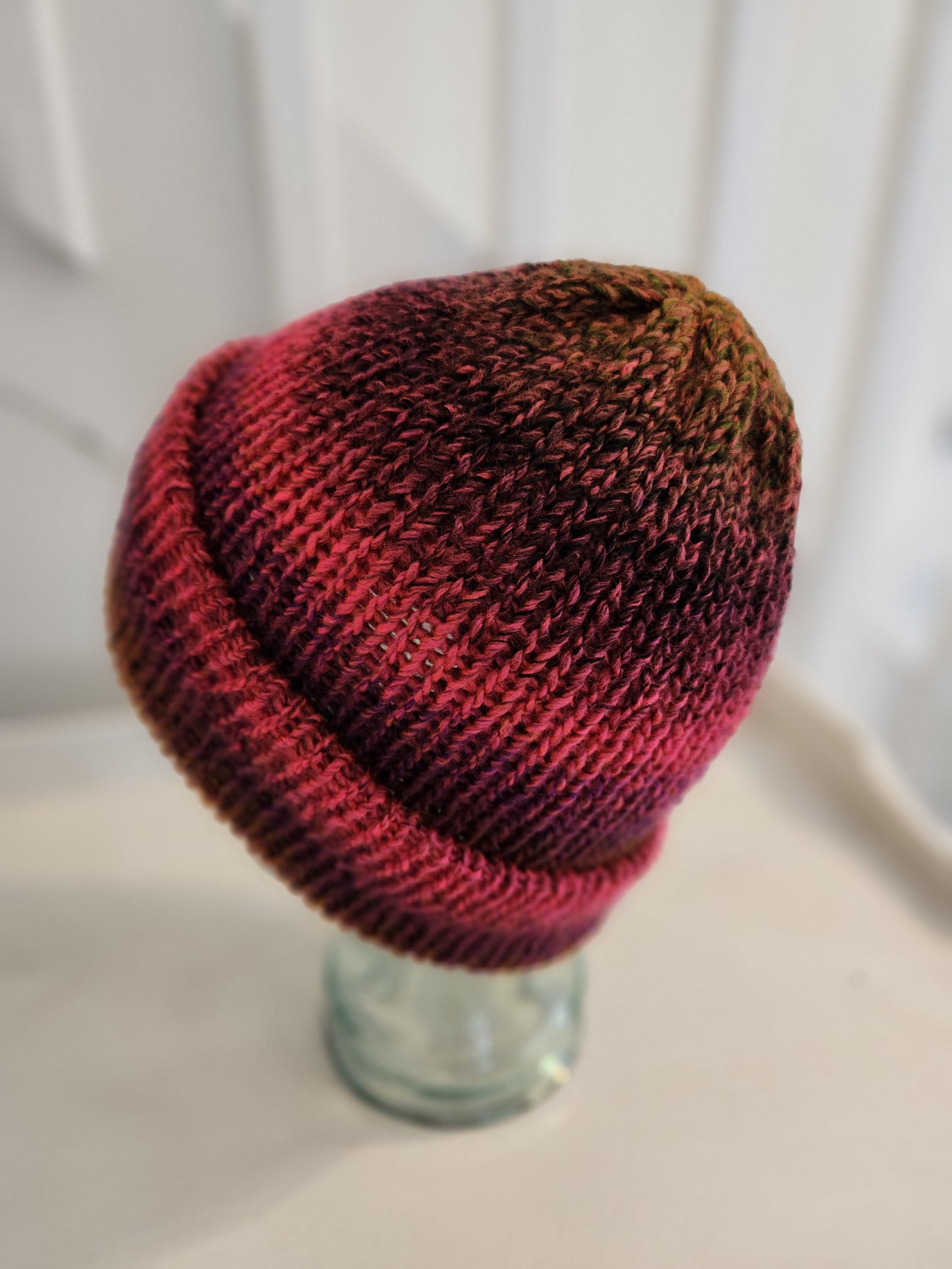 Knit Hat - Hot pink, purple and gold