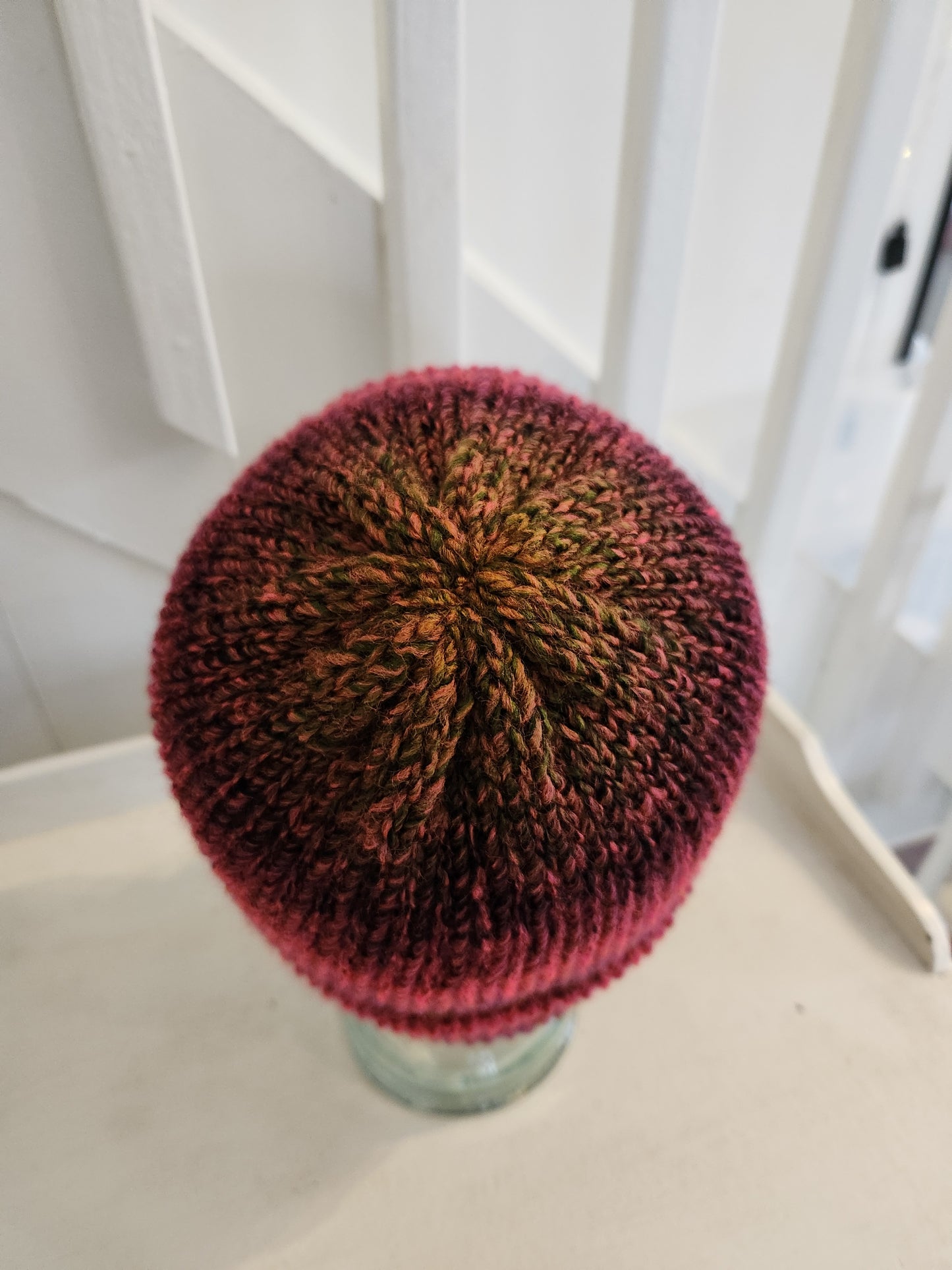 Knit Hat - Hot pink, purple and gold