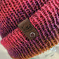 Knit Hat - Hot pink, purple and gold