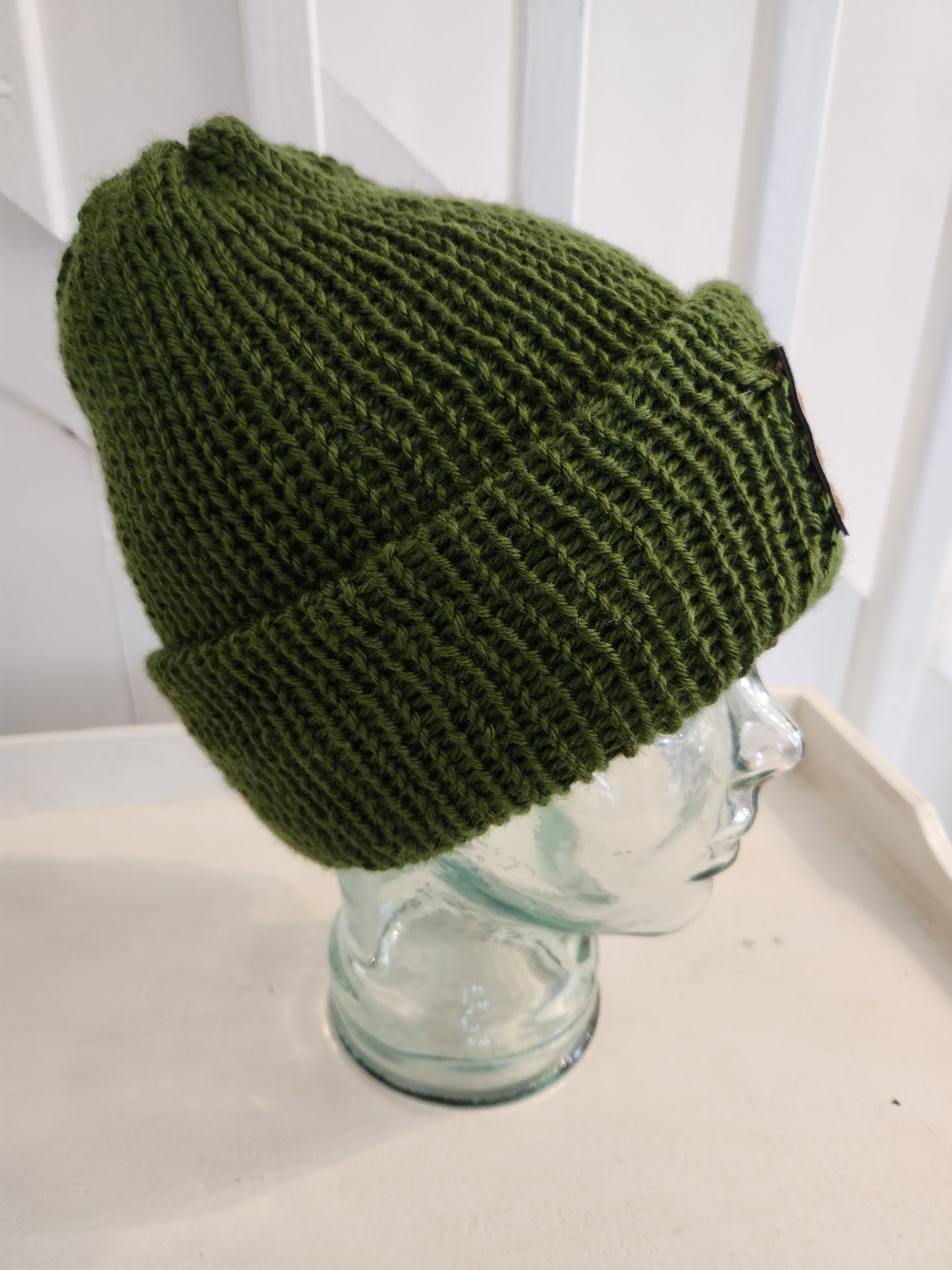 Knit Hat - Green with ❤️ PA patch