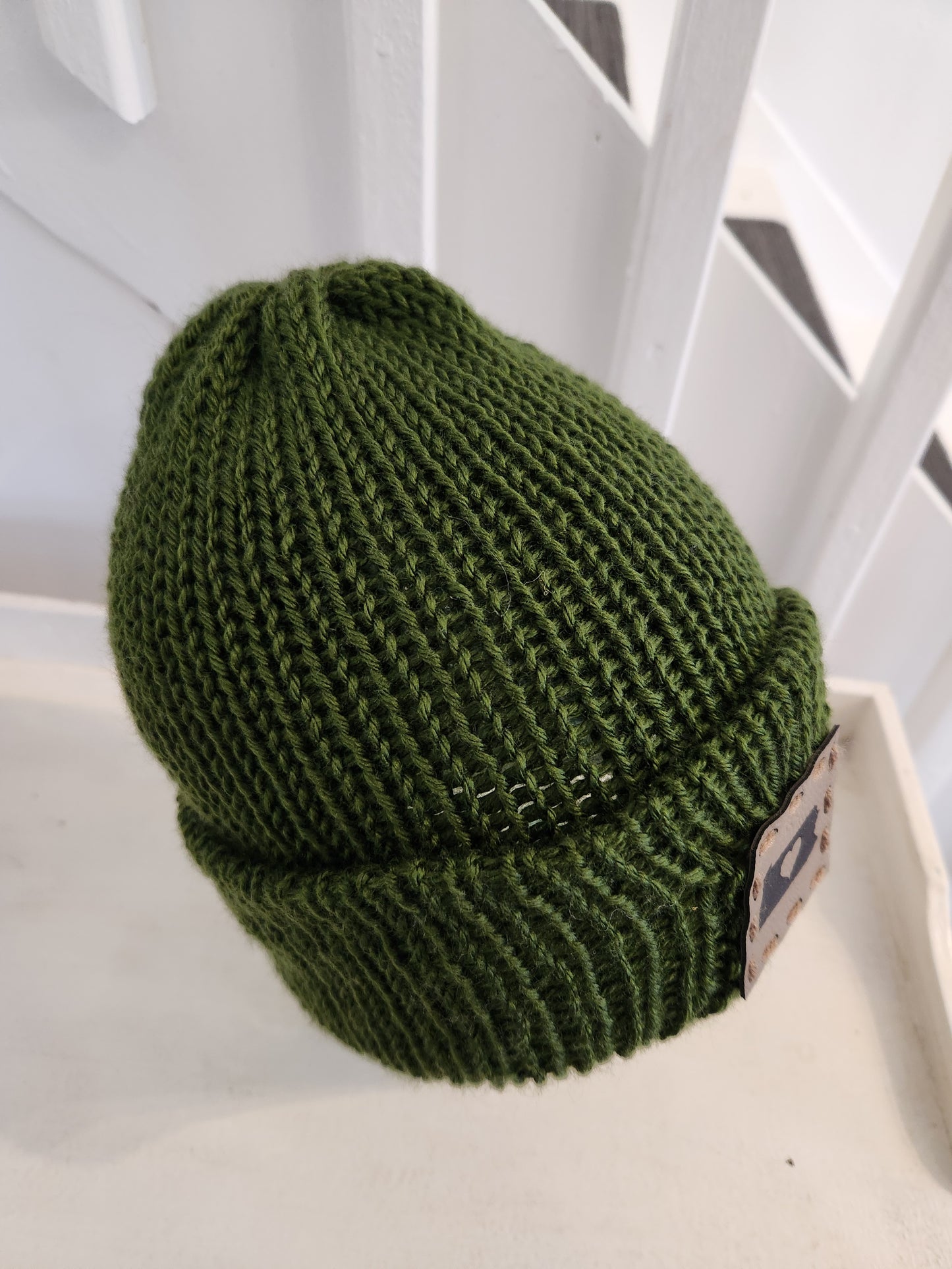 Knit Hat - Green with ❤️ PA patch