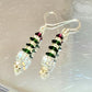 Sparkly crystal and sterling holiday theme - christmas tree earrings - handmade