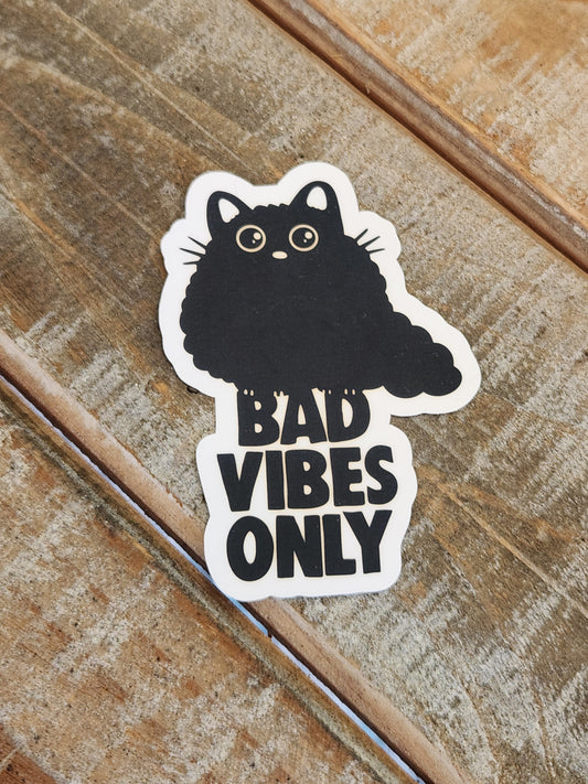 Bad vibes cat sticker