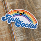 Antisocial rainbow sticker