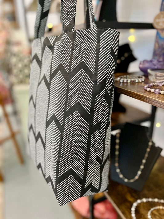 Tote bag - Black with chevron