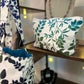 White and ombre flowers tote bag with matching zipper pouch