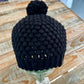 Black pom pom beanie