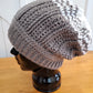 Unisex winter slouchy hat with stripes