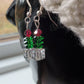 Sterling silver crystal Christmas tree-inspired earrings - handmade