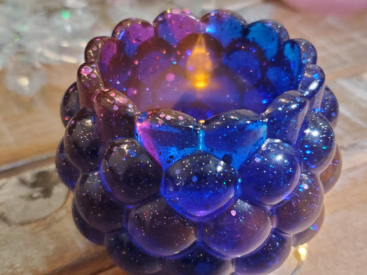 Resin Candle holder - sparkly purple