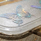 Resin tray with holo butterflies - handmade