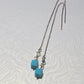 Sterling silver threader earrings with crystals - blue gemstone
