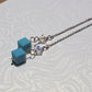 Sterling silver threader earrings with crystals - blue gemstone
