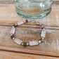 Rose Quartz, Moonstone, Silver bracelet