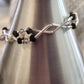 Black & Blue Grey Crystals, sterling silver double strand bracelet - 8"