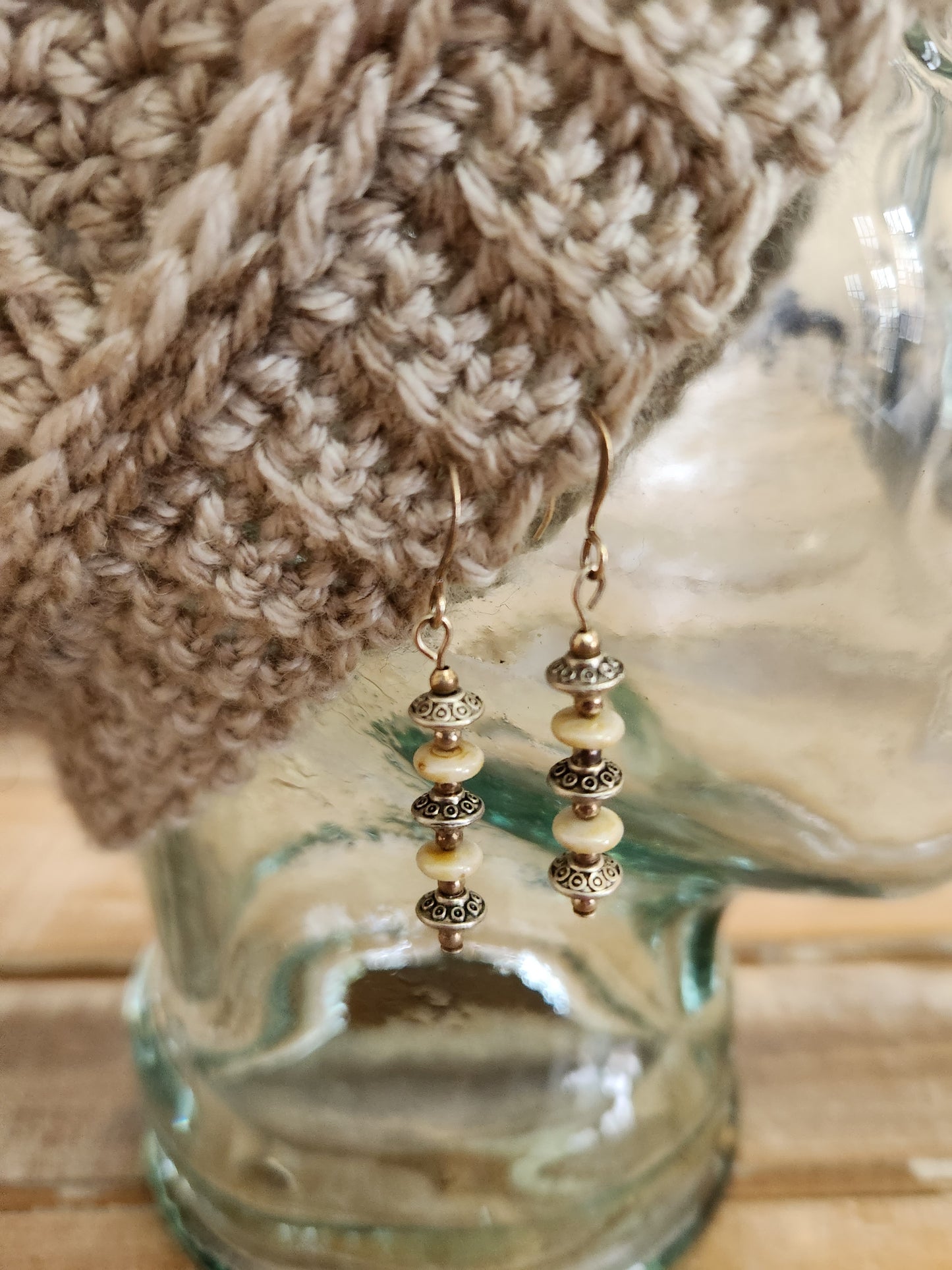 Stacked bead earrings