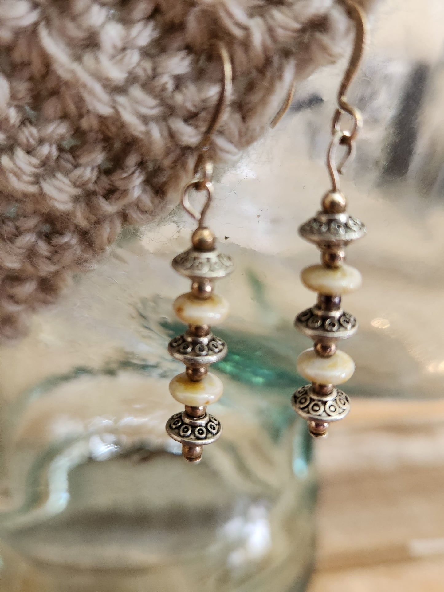 Stacked bead earrings